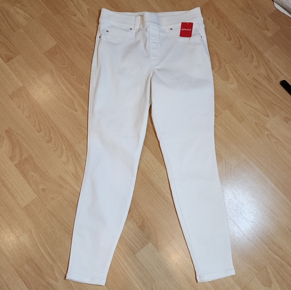 NWT Spanx SPANXshape White EveryWear Ankle Skinny Jeans Size Large Stretch Denim - Picture 5 of 16